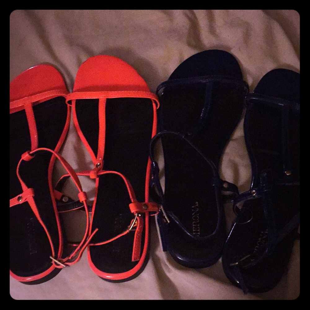 Cute orange a blue sandals